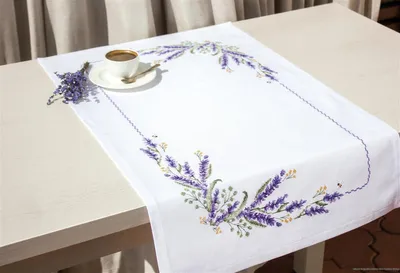 Produktbild von Luca-S Kreuzstich Set Tischläufer "Lavendel", Zählmuster, 75x46cm