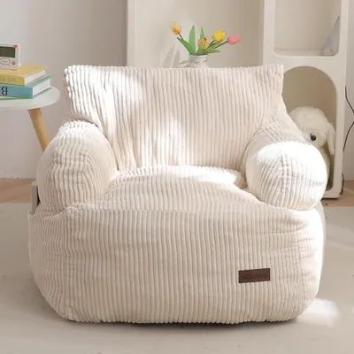 Imagen del producto de Sillón de felpa para niños, tapizado en tela resistente, con bolsillo lateral, ideal para niños y niñas