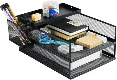 Produktbild von Stapelbare Briefablage 3-lagig, Büropapierhalter, Archivfächer, Schreibtischorganizer