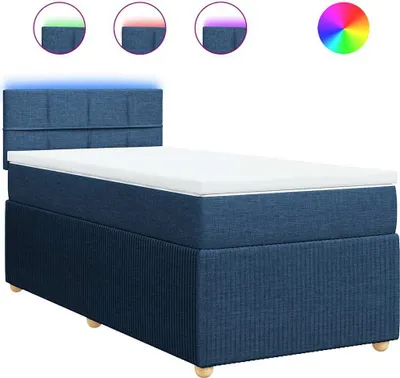 Productafbeelding van vidaXL Boxspringbed met matras, blauw, 80x200 cm, stof