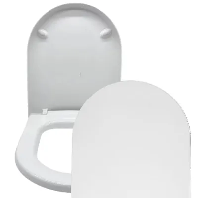 Immagine prodotto di Copertura per WC compatibile con Villeroy&Boch Omnia Architectura, dimensioni 44 cm x 37 cm, realizzata in duroplast antibatterico, con sistema di chiusura automatica e rallentata (Soft Close)