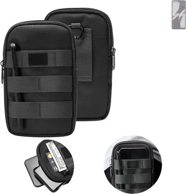 Produktbild von K-S-Trade Holster Gürtel Tasche kompatibel mit BLU J10L Handy Tasche Schutz Hülle dunkel-grau viele Fächer, 1x
