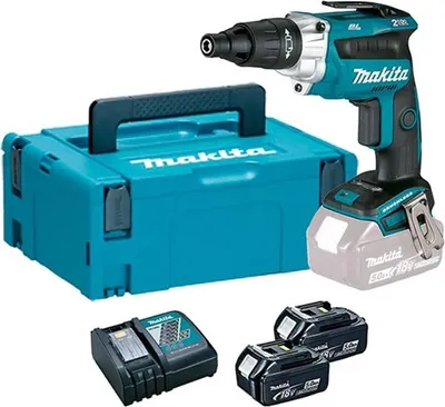 Produktbild von Makita DFS251RTJ, Schwarz, Blau, Silber, 2500 RPM, 6 mm, Akku, 18 V, 5 Ah