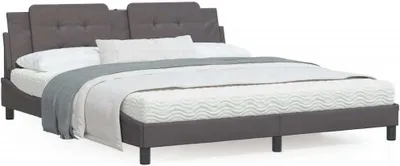 Produktbild von Möbel Bett mit Matratze Grau 180x200 cm Kunstleder - Klassische Betten 3208883