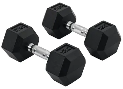 Produktbild von HOMCOM Hexagon Kurzhanteln Gusseisen Hanteln Griff gerändelt 2 x 10 KG