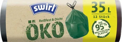 Immagine prodotto di Sacchi Swirl EKO, per rifiuti, con coulisse, verdi, 35 litri, conf. 12 pz