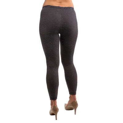 Damen bequeme Leggings Marine Ringel Rückansicht