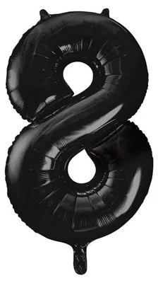 Image de Ballon XL chiffre 8 noir