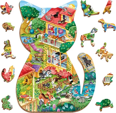 Zdjęcie produktu dla Drewniane puzzle, Zwierzęta, Ludattica, +5 lat
