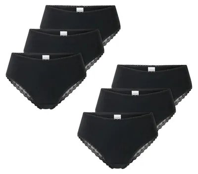 Produktbild von Schiesser Damen Brasilslip 6-Pack Modern Multipacks - schwarz - Größe 44