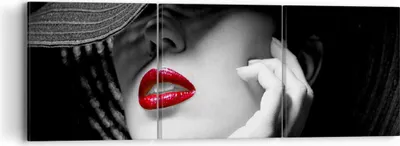 Produktbild von Bild auf Leinwand - Leinwandbild - Frau Gesicht Lippen - 90x30cm - Wand Bild - Wanddeko - Wandbilder - Leinwanddruck - Bilder - Kunstdruck - Wanddekoration - Leinwand bilder - Wandkunst - CA90x30-3618