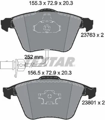Obrázek produktu pro Sada brzdových destiček, kotoučová brzda TEXTAR 2376302