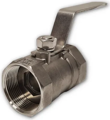 Produktbild von Kugelhahn Edelstahl V4A V2A mehrteilig Absperrhahn Hebelgriff Kugelhahn reduziert IG 1 1/2 Zoll