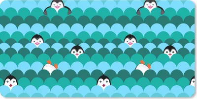 Produktbild von MuchoWow® Schreibtischunterlage Kreis - Pinguin - Entwurf 80x40 cm - XXL Mauspad - Gaming Mauspad