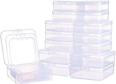 Image de 27 mini-boîtes en plastique avec couvercle pour petits objets, bijoux et accessoires