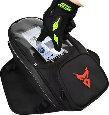 Produktbild von CarryQuest® - Motorradtasche wasserdicht magnetisch Schwarz/Rot