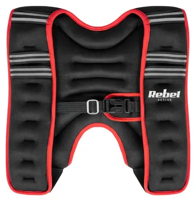 Image de Rebel RBA-2527-5, gilet lesté en néoprène, 5 kg, noir et rouge