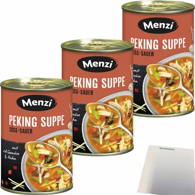 Produktbild von Menzi Peking Suppe 3er Pack (3x400ml Dose) + usy Block