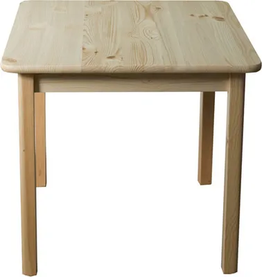 A simple wooden table on a white background.