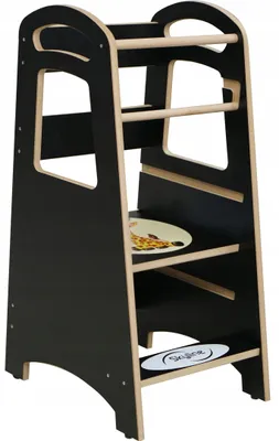 Produktbild von Skyline Steh und Lernturm Baby ab 1 Jahr Montessori Learning Tower Höhenverstellbar Tritthocker Kinder Indoor Möbel Kinderzimmer Trittschemel Kitchen