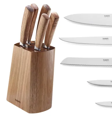 Obrázek produktu pro Kuppels 5dílný blok na nože WOOD 5dílný dřevěný blok na nože