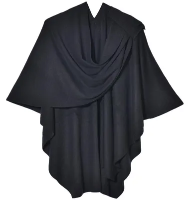 Produktbild von Poncho Schal Damen Strick Cape Cardigan Schwarz Cashmere Feeling