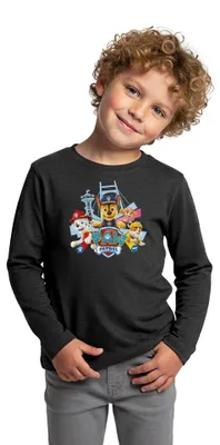 Produktbild von Spreadshirt Paw Patrol Logo Kinder Premium Langarmshirt, 122/128 (6 Jahre), Anthrazit meliert