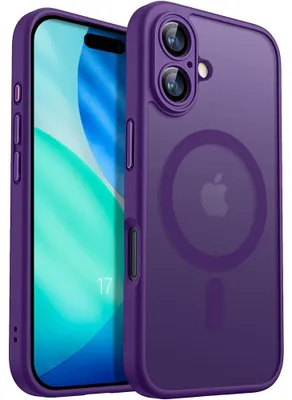 Image de Coque pour iPhone 17, avec Anneau Magnétique et Protection Caméra - Translucide Violet