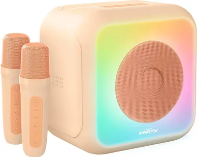Obrázek produktu pro PARTY, Bluetooth párty reproduktor karaoke se 2 mikrofony 30W, růžový