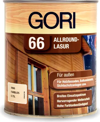 Produktbild von 0,75L Gori 66 Holzlasur farblos Holz Lasur Holzschutz Holzschutzlasur