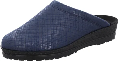 Produktbild von Rohde Damen Pantoffel Keilabsatz Hausschuh Microvelour Neustadt-D 2297, Größe:42 EU, Farbe:Blau