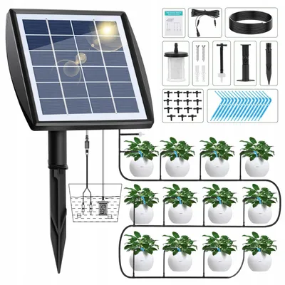 Zdjęcie produktu dla Solarny System Nawadniania Z Czujnikiem Wody Wąż15M Samodzielne Nawadnianie