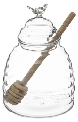 Produktbild von 5Five Simply Smart Honigtopf, Honiggefäß mit Löffel, Glas, 400 ml, 160613