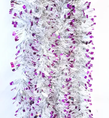 Produktbild von 5m Lametta Weihnachtsgirlande Christbaumschmuck Girlande Weihnachten Deko LMT6 Lila