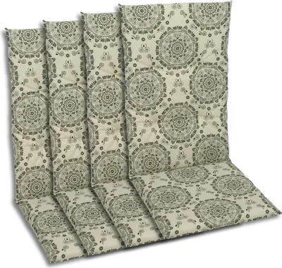 Produktbild von GO-DE Textil, Sesselauflage Hochlehner, 4er-Set, Farbe: beige, Maße ca.: 118 cm x 48 cm x 5 cm