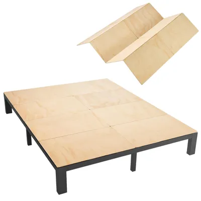 Zdjęcie produktu dla VEVOR, deska pod materac do bunkra, rozmiar King Size, 195x178 cm, składana deska podtrzymująca materac z nylonowym paskiem, płyta sklejka, zaokrąglone krawędzie, konstrukcja zapobiegająca opadaniu materaca, przeznaczona do stelaży metalowych, sof wypoczynkowych, łóżek platformowych i piętrowych
