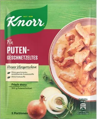 Produktbild von Knorr Fix für Puten Geschnetzeltes für ein Cremiges Gericht 36g