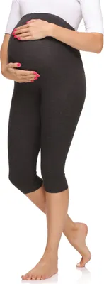 Produktbild von Merry Style Damen 3/4 Umstandsleggings aus Viskose MS10-298 (Dunkelmelange, L)