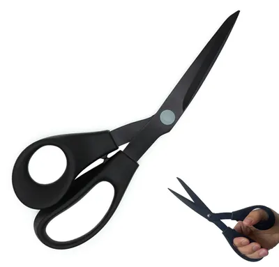 Productafbeelding van Huishoudschaar, 21,3 cm x 7,3 cm, scherpe keukenSchaar van roestvrij staal, grote multifunctionele schaar, knipmes, kantoorschaar met ergonomische handgreep, zwart
