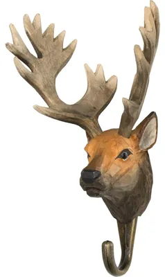 Produktbild von Wildlife Garden Decohook Wandhaken Rothirsch (handgeschnitzt)