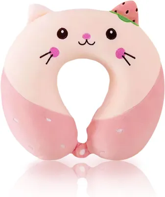 Imagen del producto de Almohada de viaje para niños, de espuma viscoelástica suave, con forma de U, unidad, ideal para coche y avión