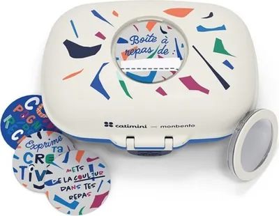 Produktbild von MONBENTO Catimini Blau Terrazzo 0,6L - Lunchbox Kinder-Brotdose Frühstücksbox