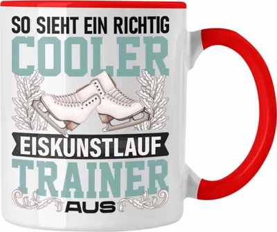 Produktbild von Trendation - Eiskunstlauf Trainer Tasse Geschenk Eiskunstläufer Geschenkidee Trainer Coach (Rot)
