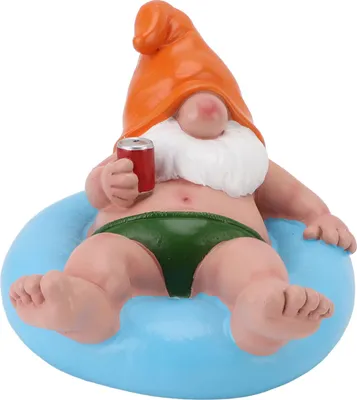Immagine prodotto di Statua di gnomo galleggiante per piscina in resina Festa rilassante divertente Figura galleggiante da giardino per decorazione esterna Blu