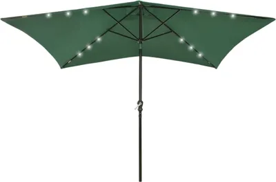 Produktbild von (Angebot 2026)Sonnenschirm - Gartenschirm Marktschirm - mit LEDs und Stahl-Mast Grün 2x3 m GermanyMöbel 80017 - Sonnenschirme
