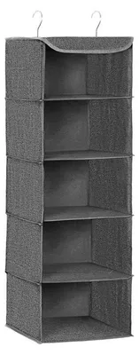 Obrázok produktu pre Nástenná polica – 5 priehradiek – sivá – 30 x 30 x 90 cm
