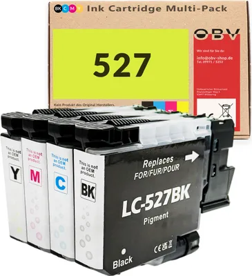 Produktbild von OBV Druckerpatronen Sparset für Brother LC527VAL für MFC-J4350DW MFC-J4550DW (BK/C/M/Y)
