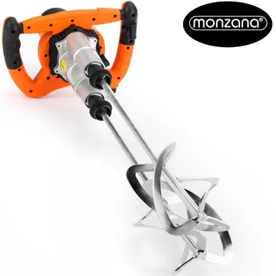 Produktbild von DEUBA® Doppel Rührwerk 1800 Watt bis 90L ergonomisch 2-Gang-Getriebe M14 Mörtelrührer Mischer Betonrührer