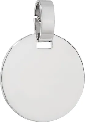 Produktbild von NKlaus Kettenanhänger Gravurplatte 925 Silber hochglanz rhodiniert 14mm Amulett Talisman 13457