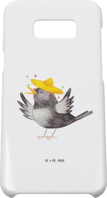Produktbild von Mr. & Mrs. Panda Samsung Galaxy S8 plus Handyhülle  Rabe Sombrero - Weiß - Geschenk, Handy, Vögel, Cover, Motivation, Hülle, Elster, Case, Lustige Sprüche, glücklich sein